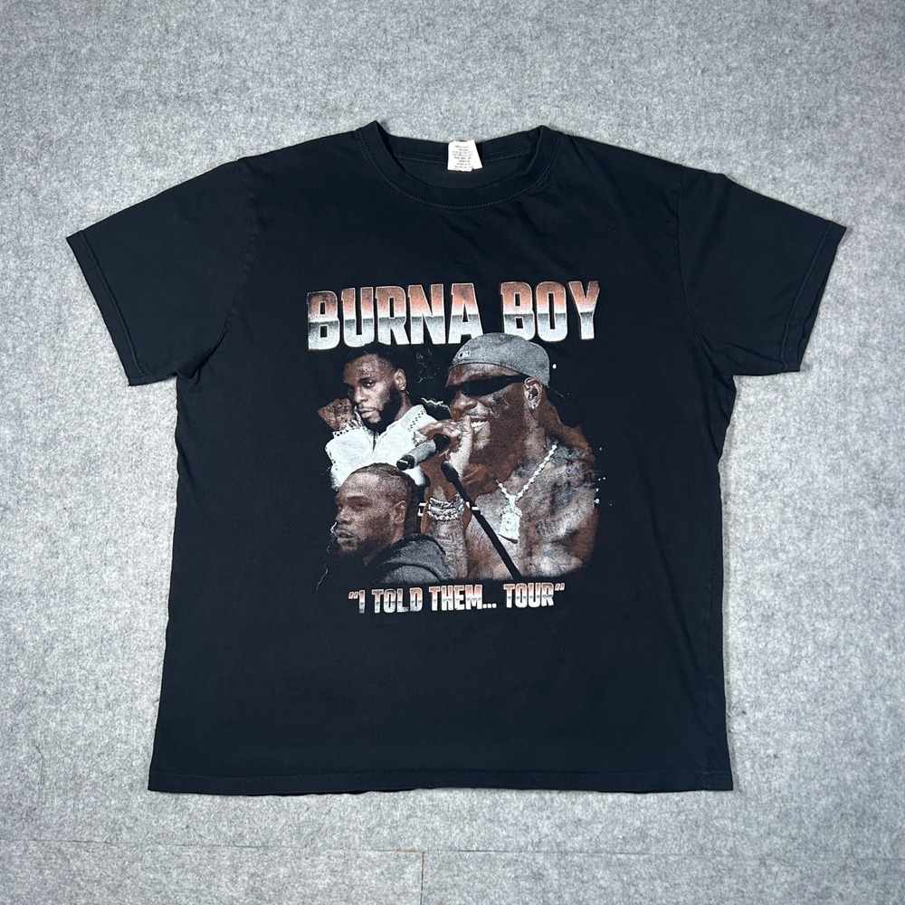 Burna Boy‎ T Shirt Mens XL Black I Told Them Tour 2024 Graphic rap te